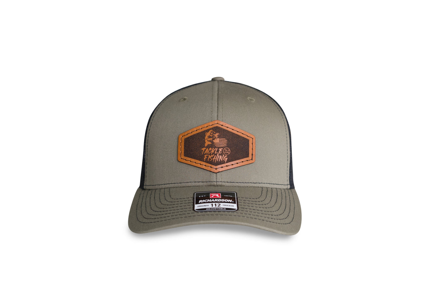 Tackle 22 Loden and Black Transposed Leather Patch Hat