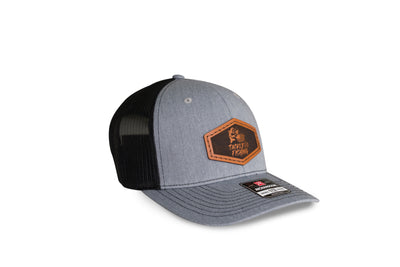 Tackle 22 Heather and Black Transposed Leather Patch Snapback