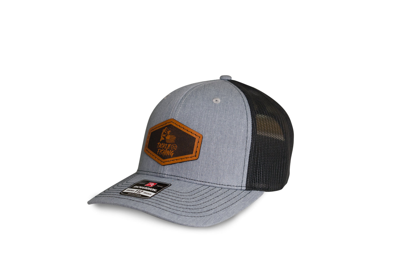 Tackle 22 Heather and Black Transposed Leather Patch Snapback