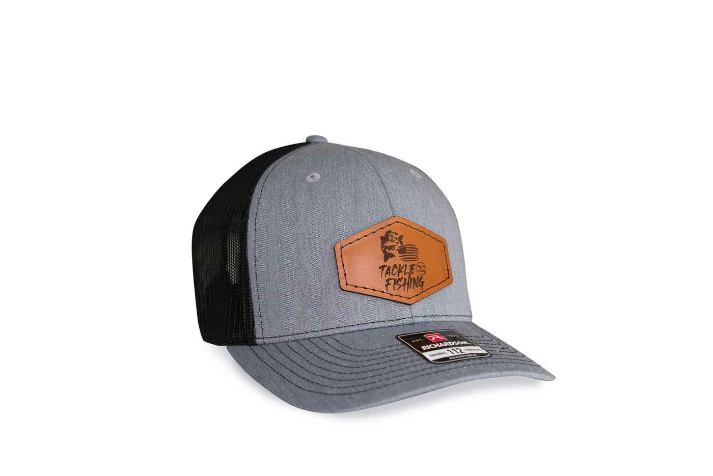 Tackle 22 Heather and Black Leather Patch Snapback