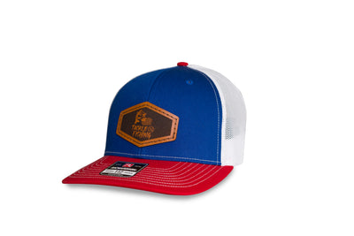 The Patriot (Transposed)Red/White/Blue Transposed Leather Patch Snapback