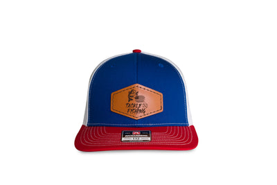 The Patriot: Tackle 22 Red/White/Blue Leather Patch Snapback